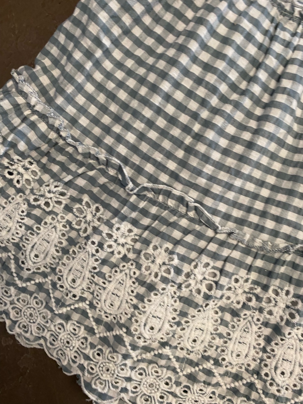 Jessica Simpson Light Blue and White Gingham Spaghetti Strap Dress - Picture 2 of 4